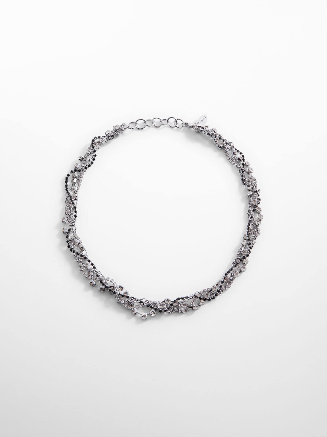 

MANGO Embellished Intertwined Necklace, Silver