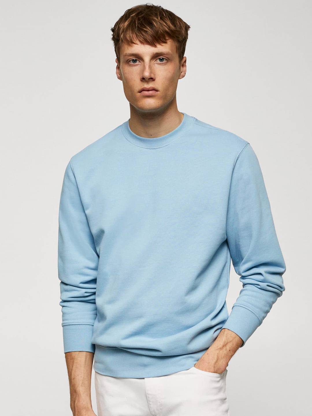 

MANGO MAN Pure Cotton Sweatshirt, Blue