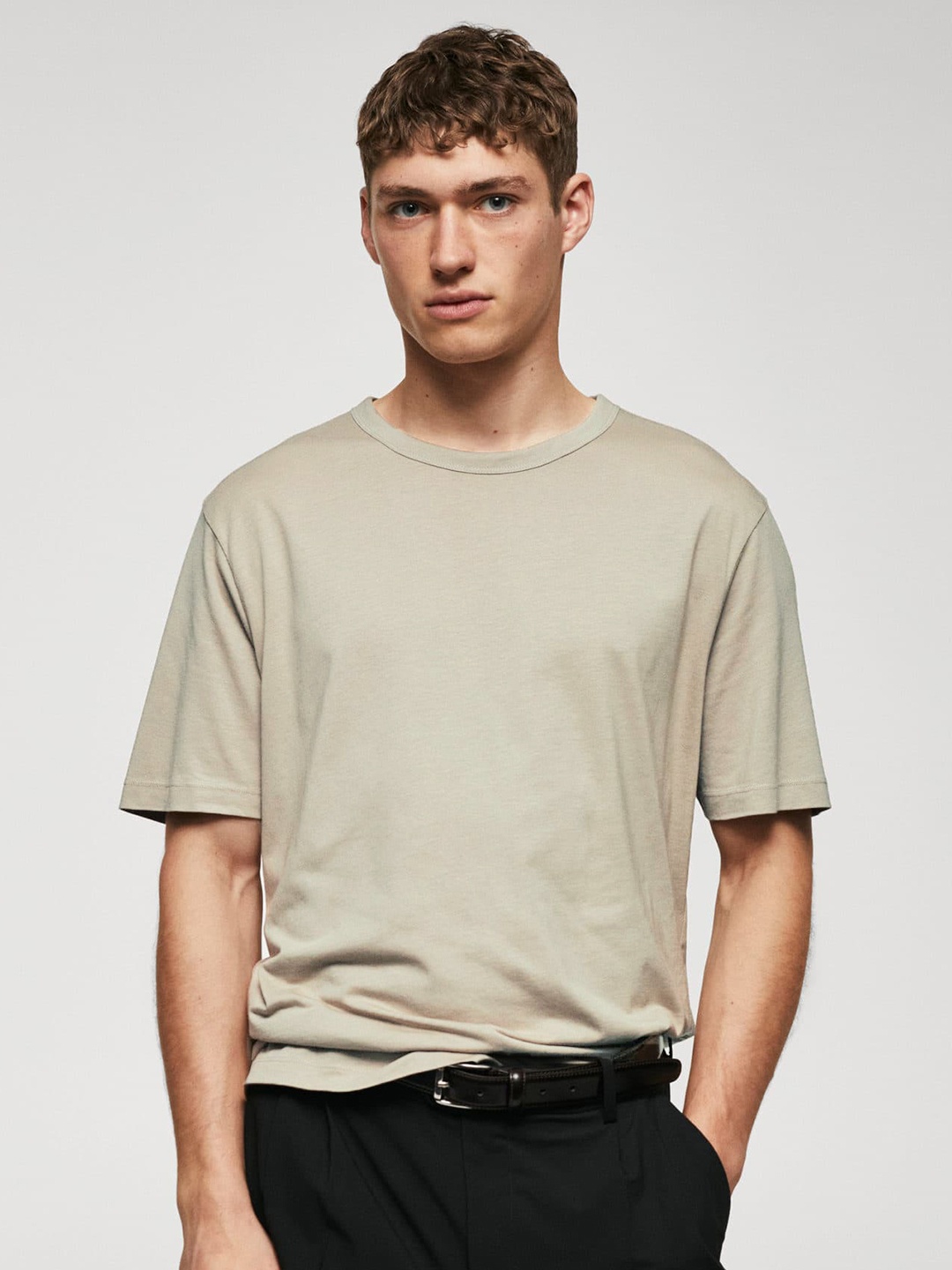 

MANGO MAN Regular Fit T-shirt, Beige