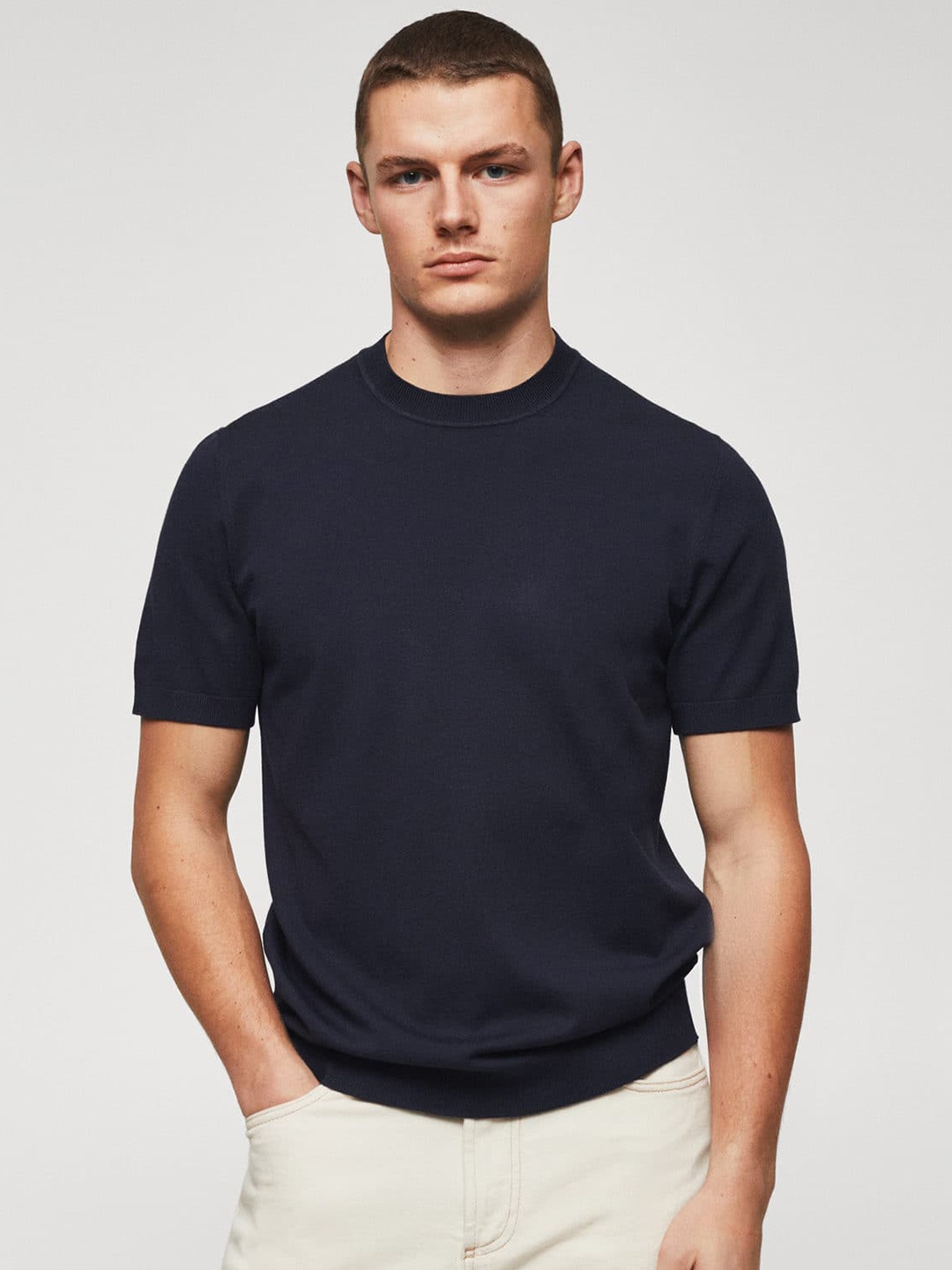

MANGO MAN Regular Fit T-shirt, Navy blue