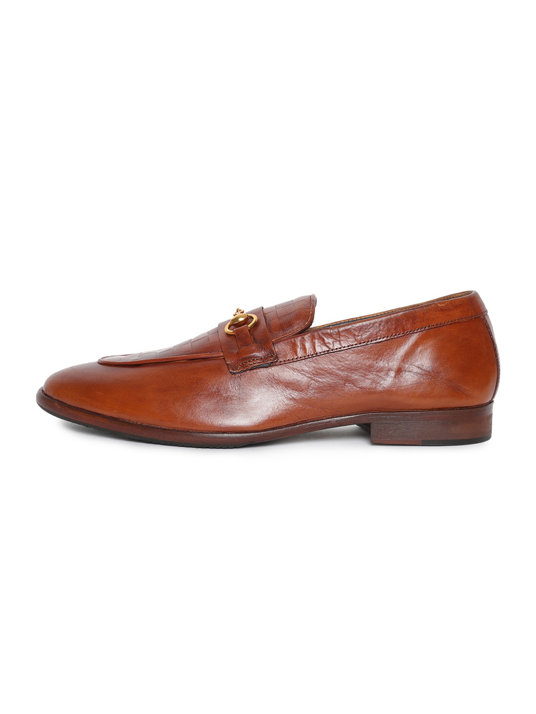 

RARE RABBIT Men Textured Leather Horsebit Loafers, Tan