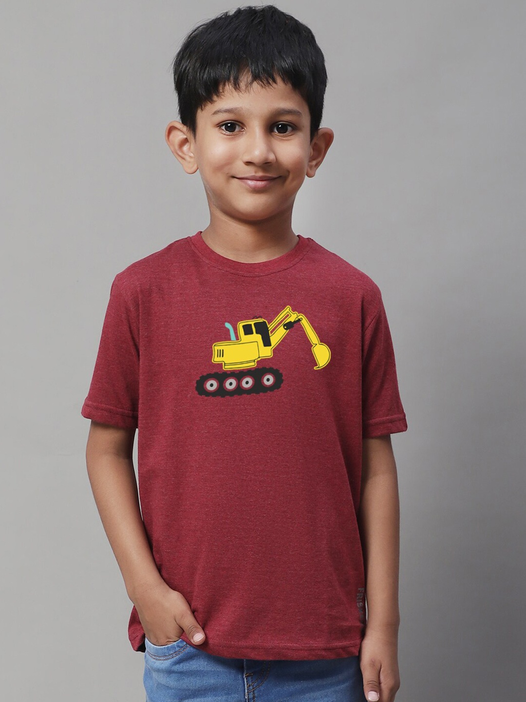

Friskers Boys Graphic Printed Cotton Slim Fit T-shirt, Maroon