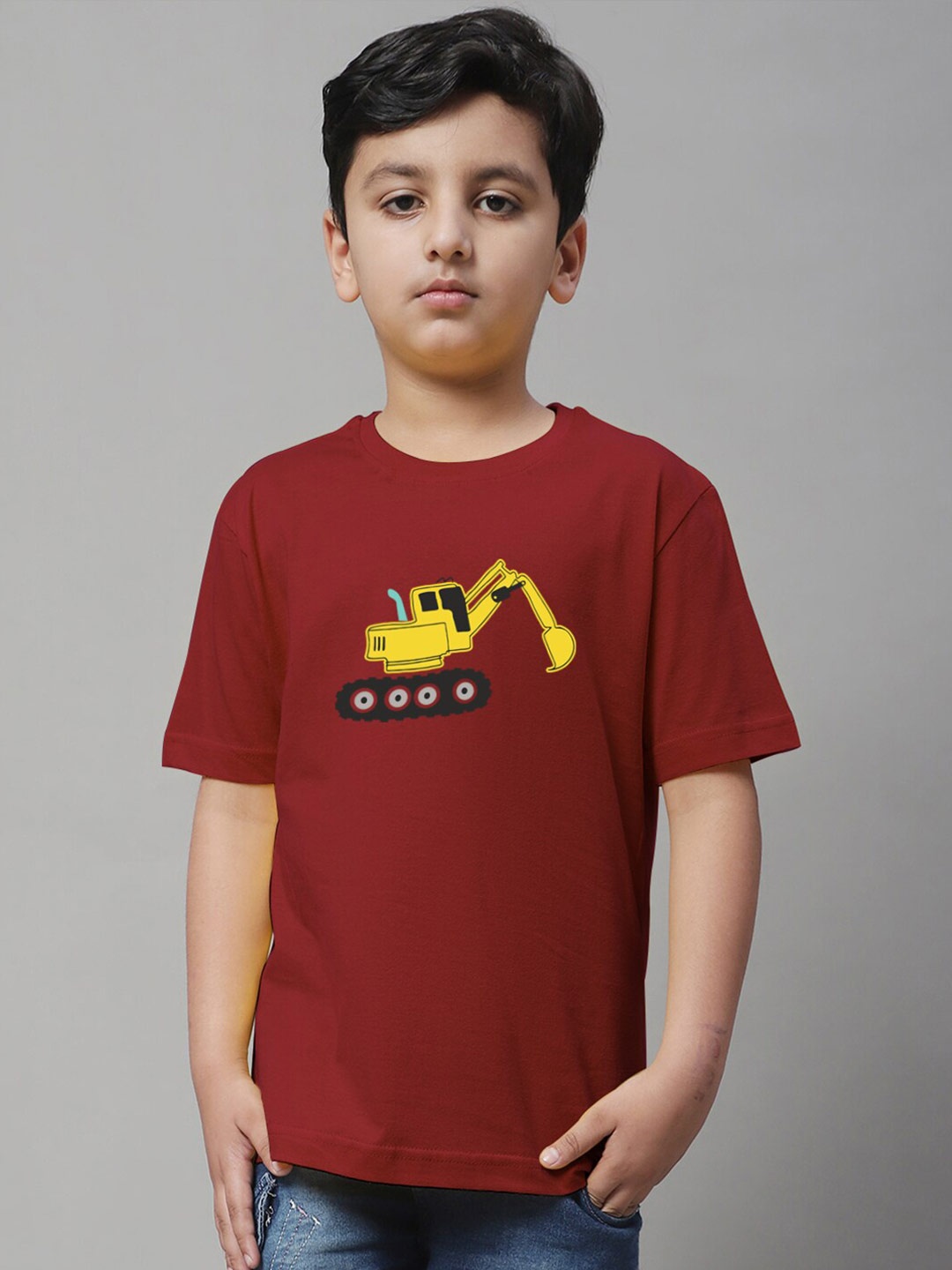 

Friskers Boys Printed Pure Cotton Slim Fit T-shirt, Maroon