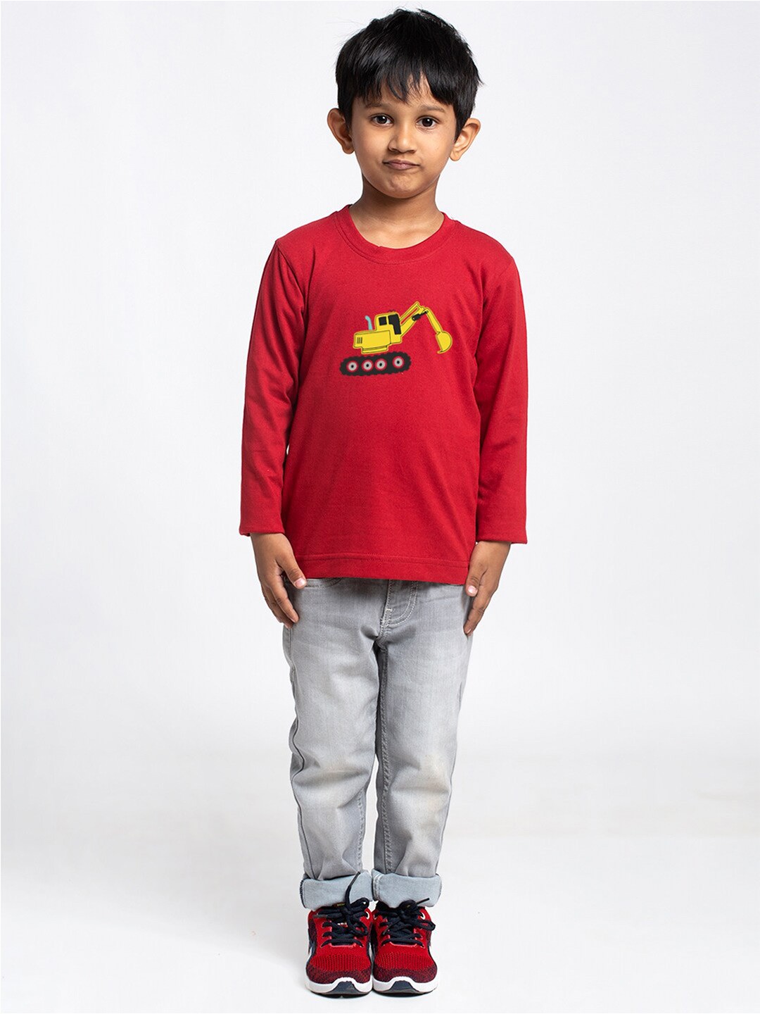 

Friskers Boys Typography Printed Pure Cotton Slim Fit T-shirt, Maroon