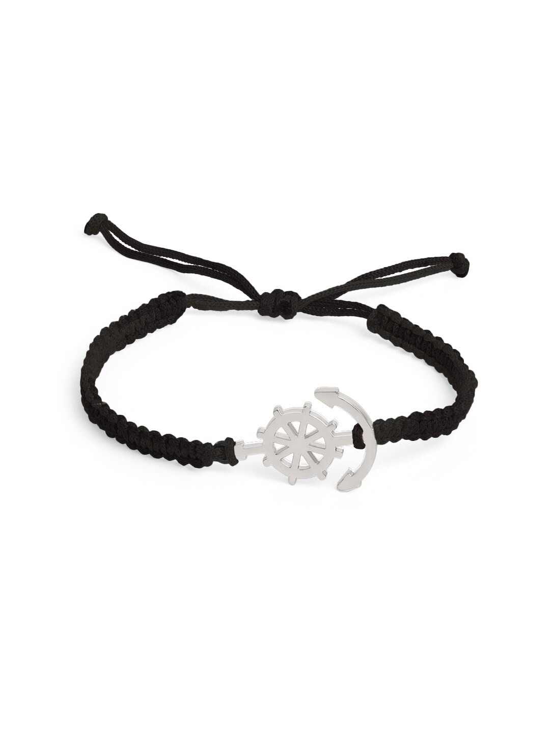 

MINUTIAE Men Brass Silver-Plated Charm Bracelet