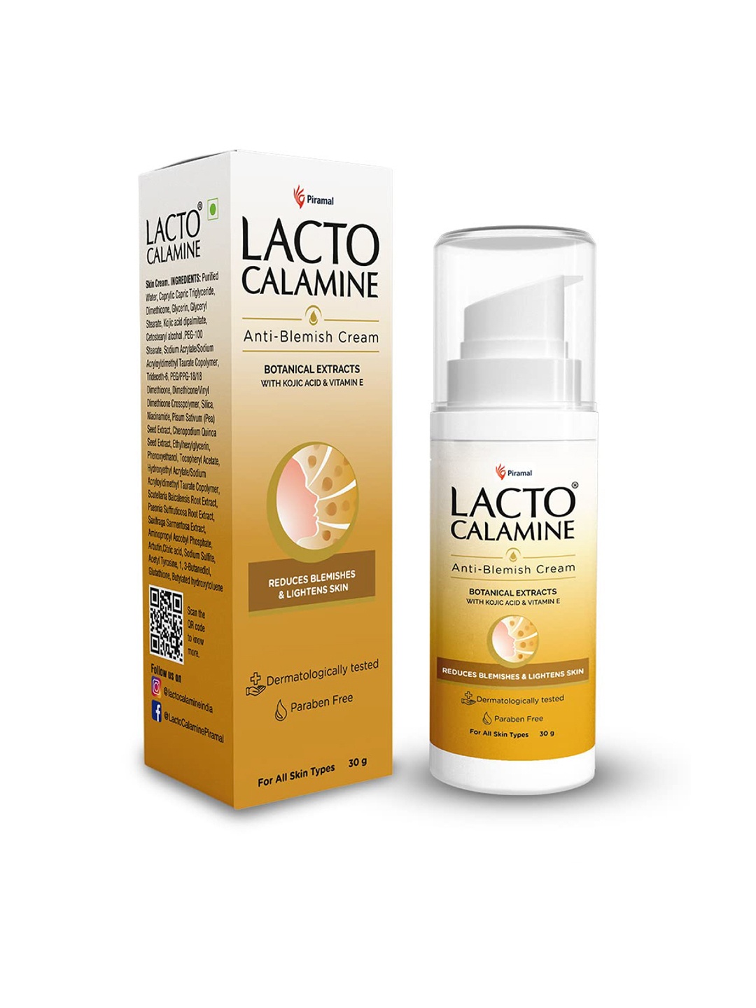 

Lacto Calamine Anti-Blemish Cream for Pigmentation with Kojic Acid & Vitamin E - 30g, Yellow