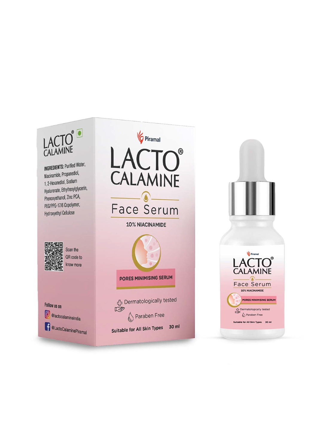 

Lacto Calamine 10% Niacinamide Face Serum For Pore Minimising & Reduce Pigmentation- 30ml, Pink