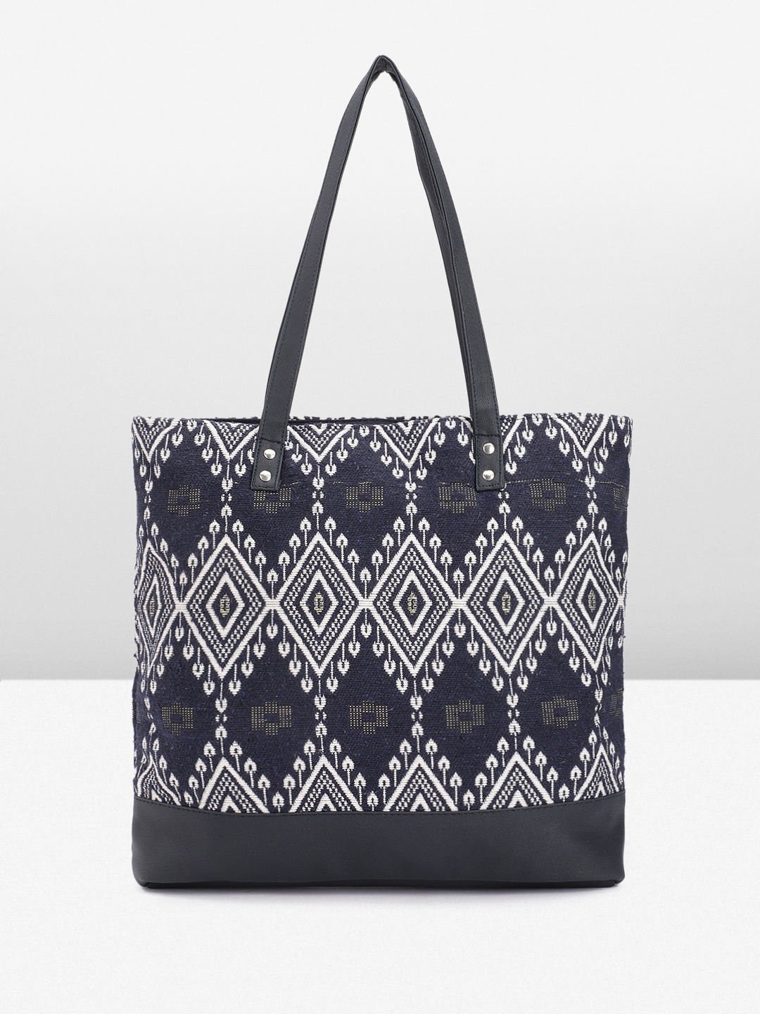 

Anouk Ethnic Motifs Printed Oversized Structured Tote Bag, Navy blue