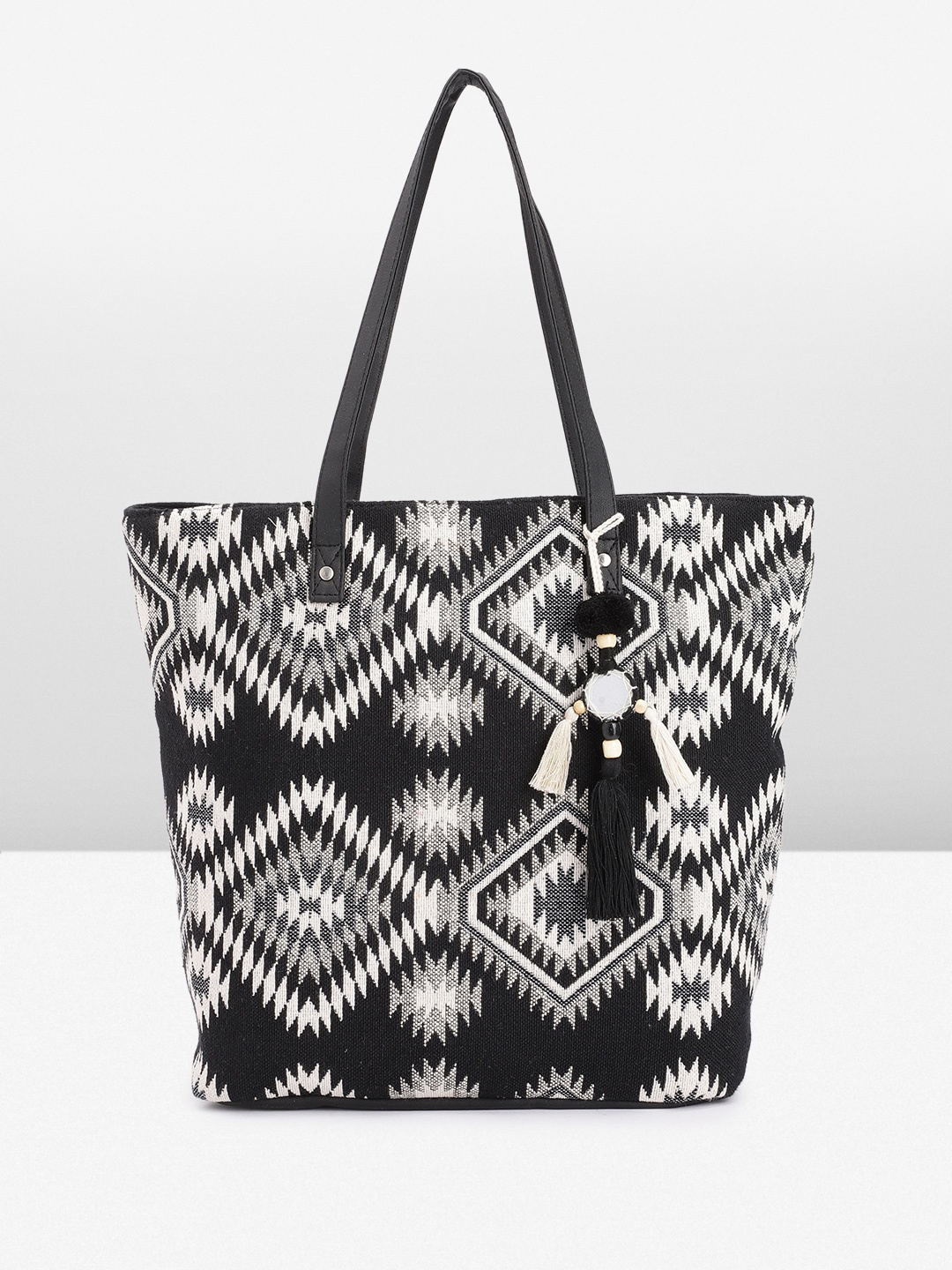 

Anouk Geometric Printed Oversized Structured Tote Bag, Navy blue