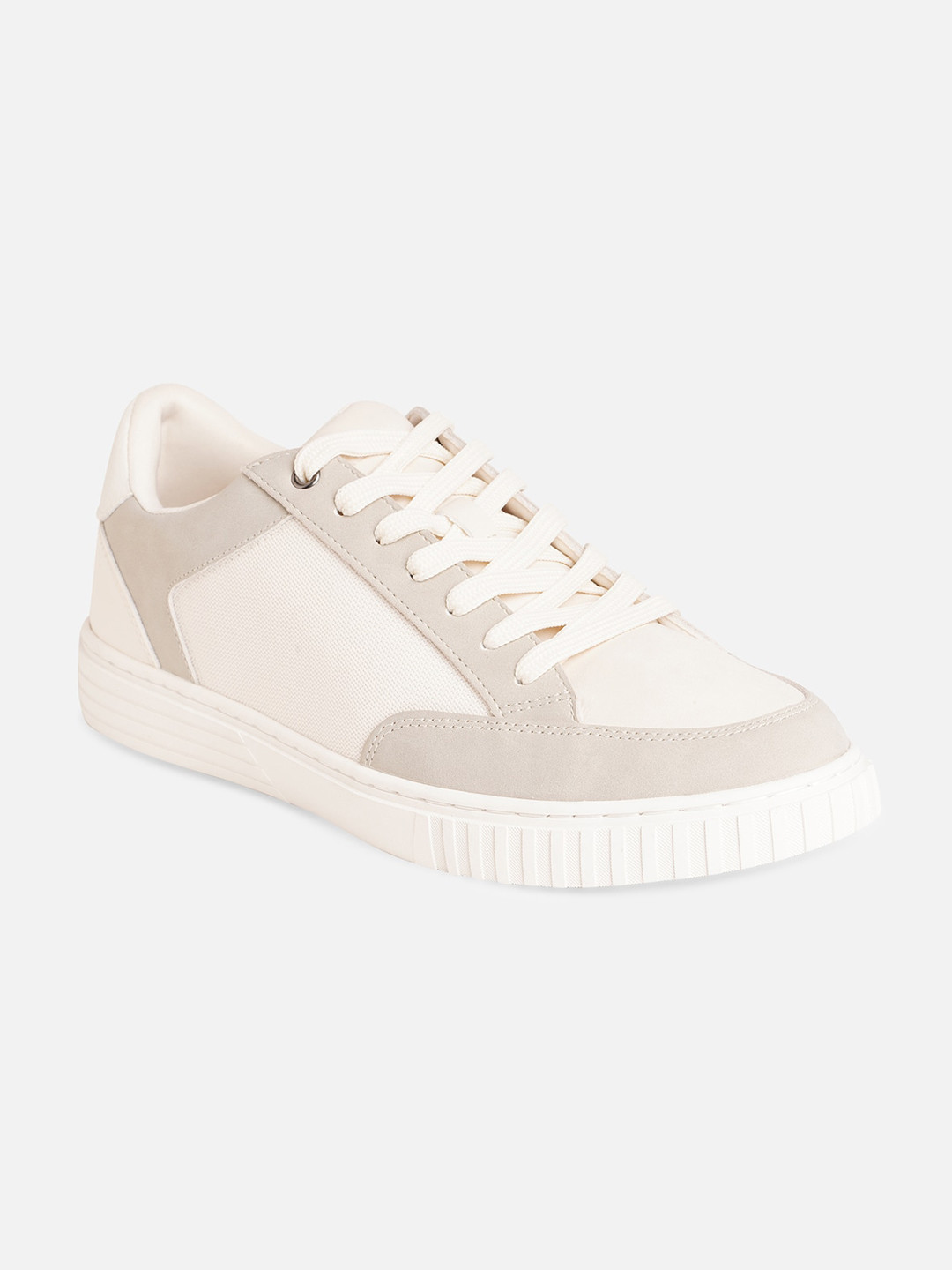 

ALDO Men Colourblocked Lace-Up Sneakers, Beige