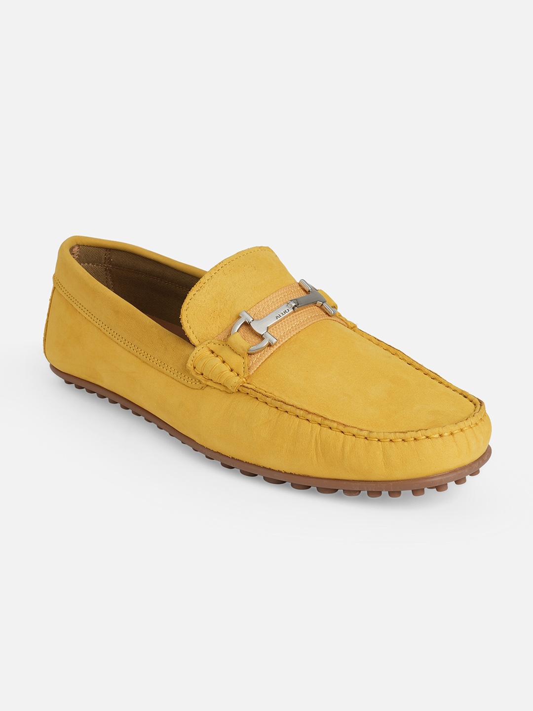 

ALDO Men Buckled Leather Horsebit Loafers, Yellow