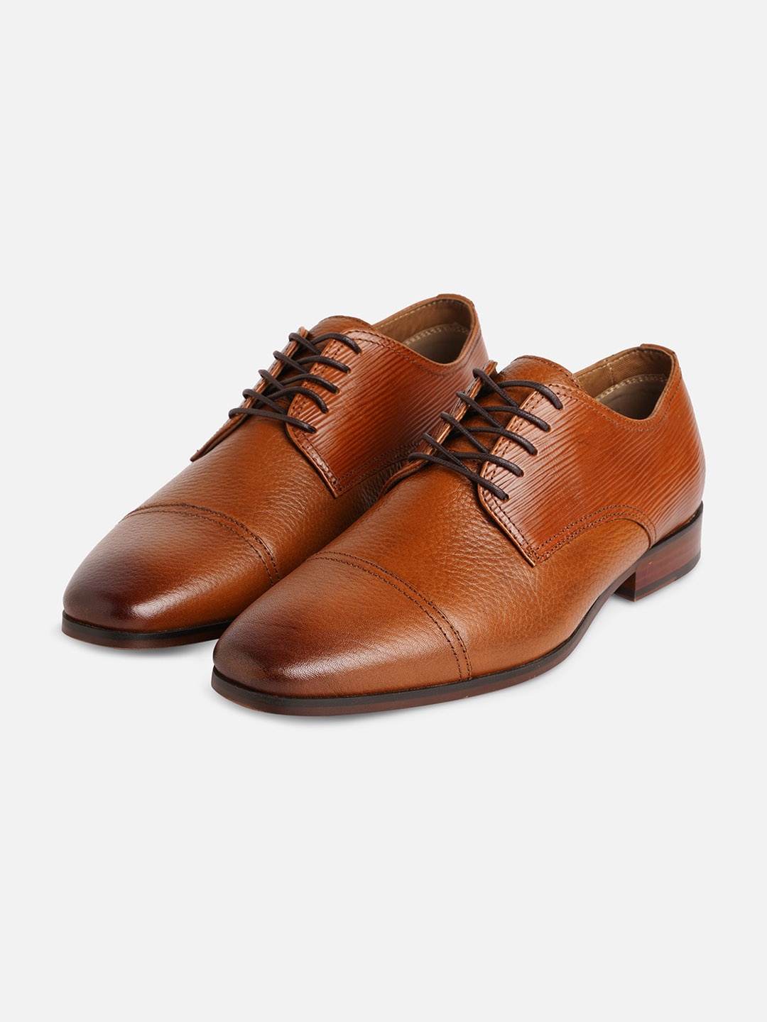 

ALDO Men Textured Leather Formal Derbys, Tan