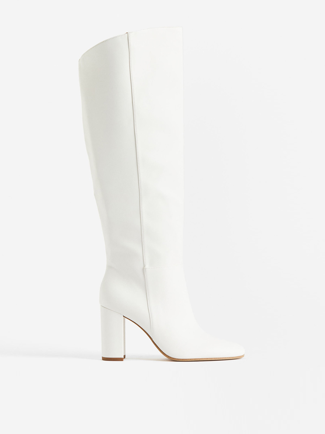 

H&M Knee-High Heeled Boots, White