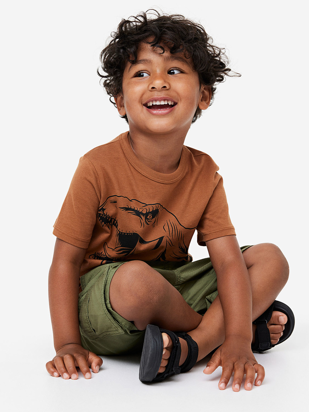

H&M Boys Cotton Cargo Shorts, Green