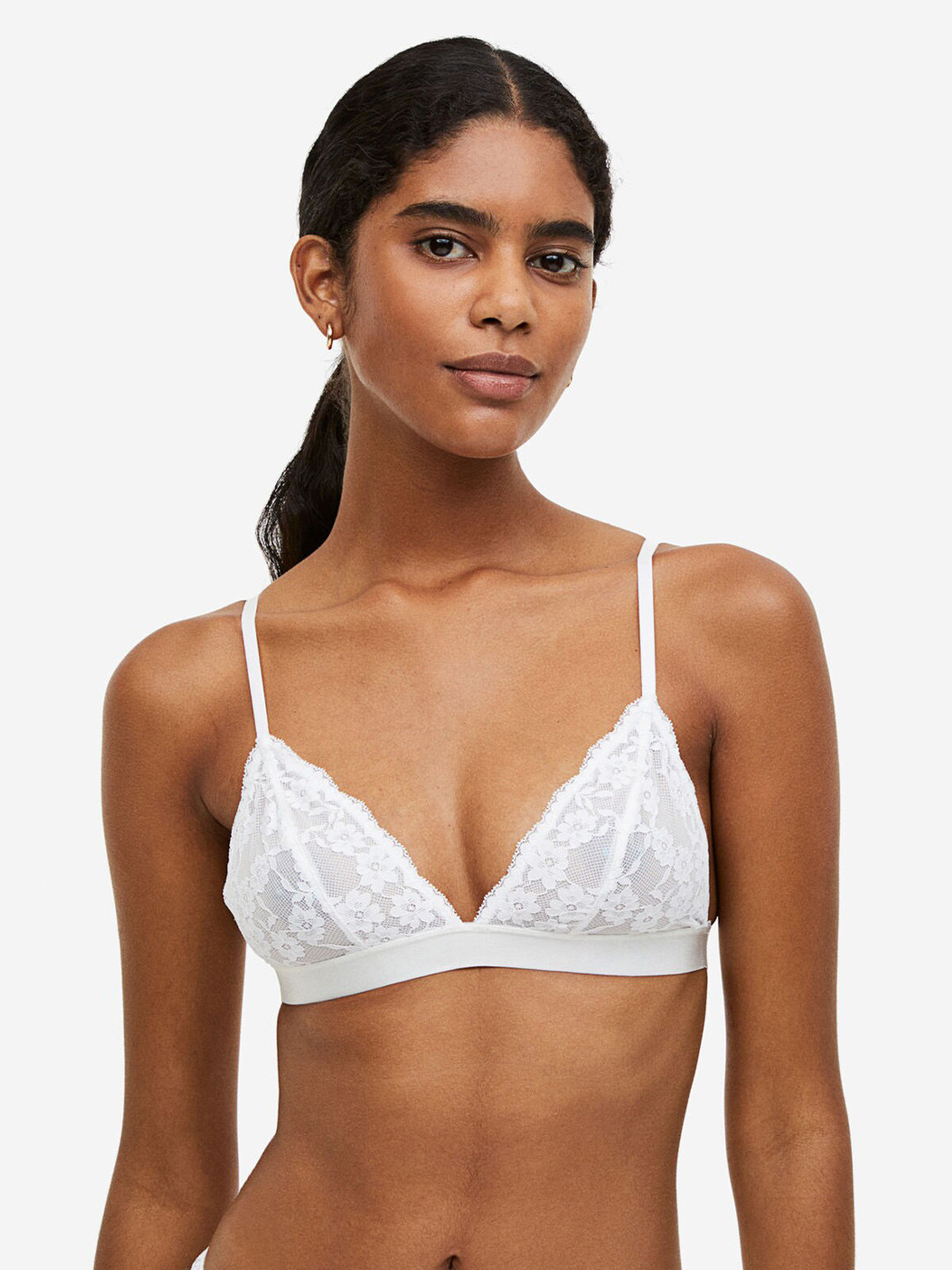 

H&M 2-Pack Soft Lace Bras, White