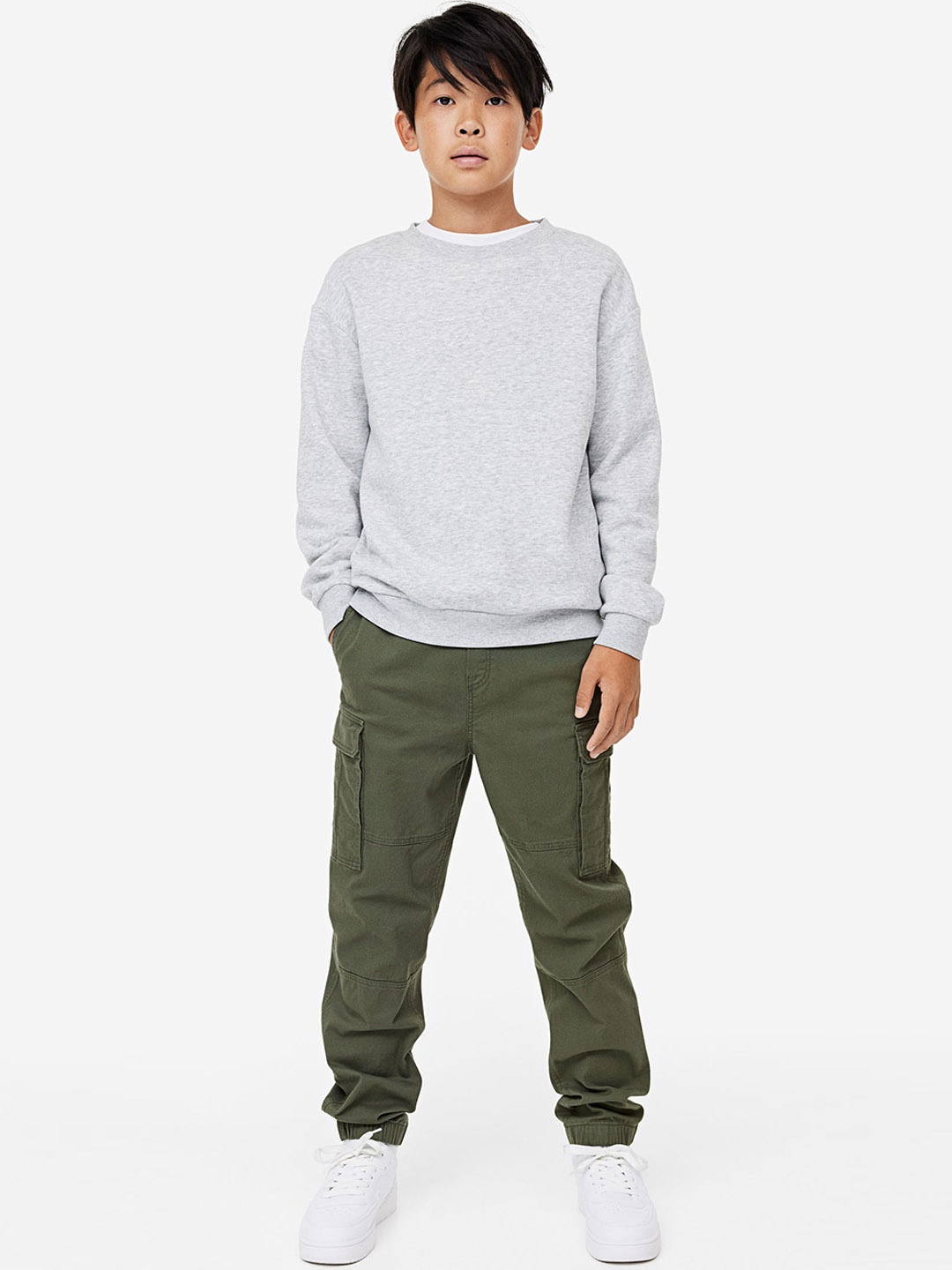 

H&M Boys Cargo Trousers, Green