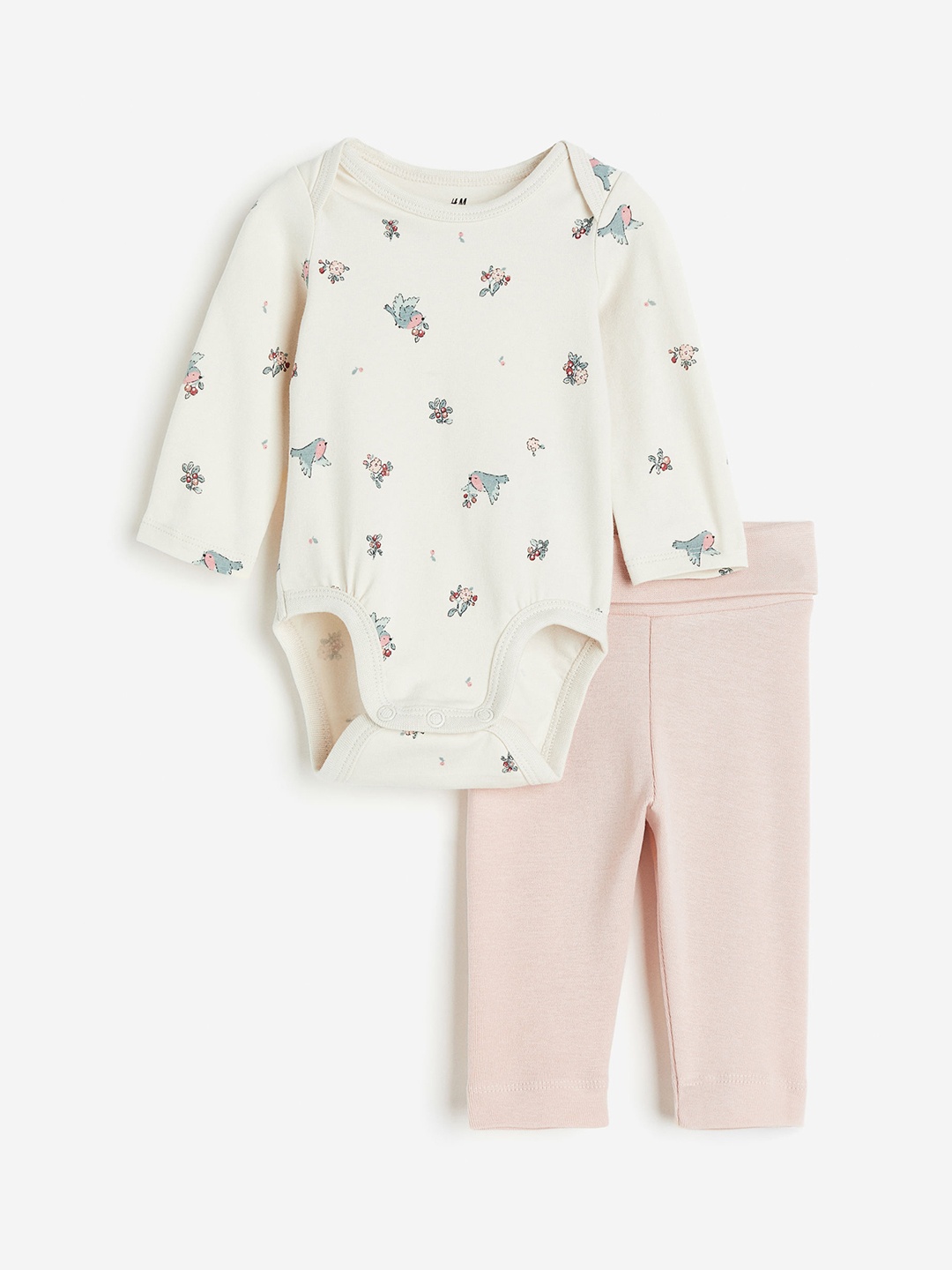 

H&M Kids Boys 2-Piece Cotton Jersey Set, Cream