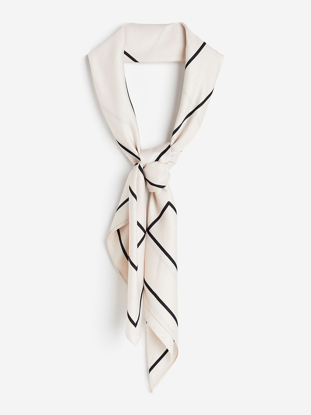 

H&M Patterned Satin Scarf, White