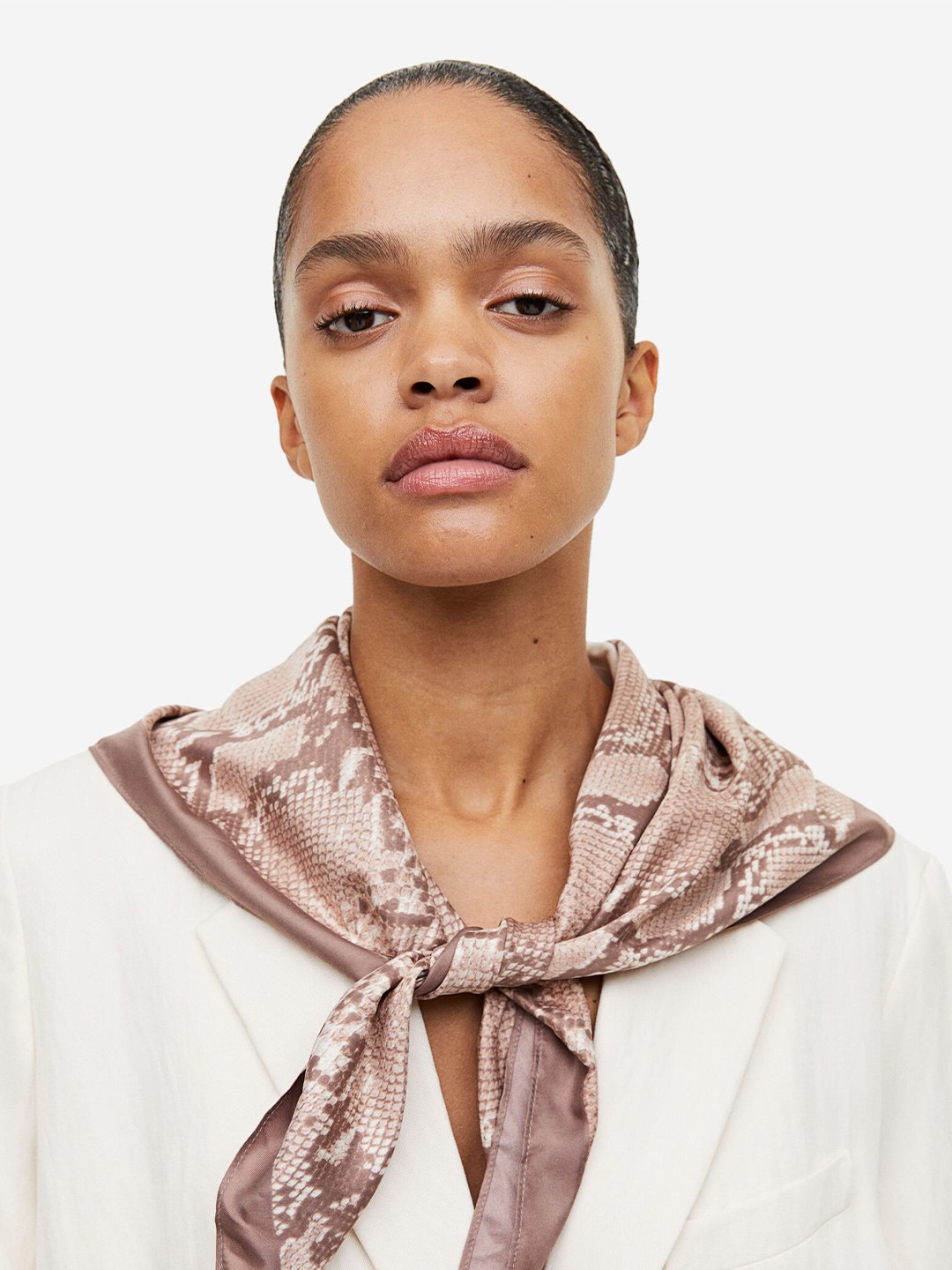 

H&M Satin Scarf, Beige