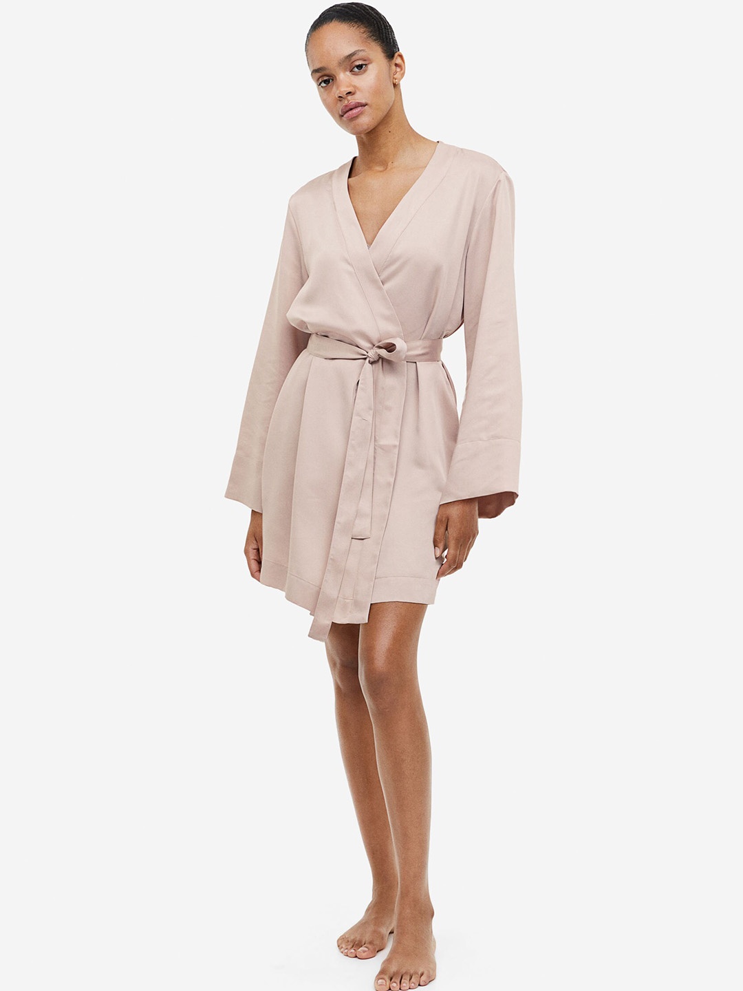 

H&M Satin Dressing Gown, Pink