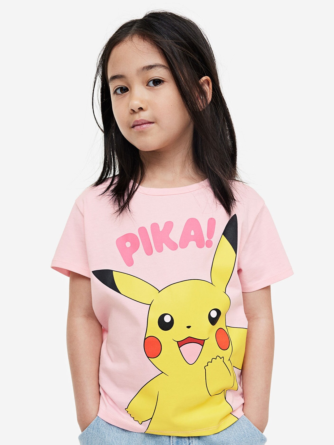 

H&M Girls Printed Pure Cotton T-Shirt, Pink