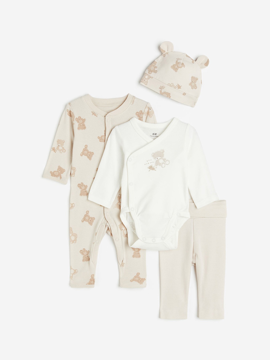 

H&M Infant Boys Pure Cotton 4-Piece Gift Set, Beige