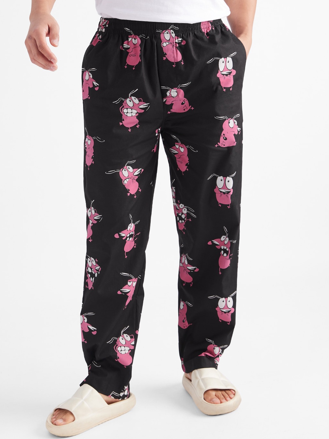 

The Souled Store Men Printed Lounge Pants, Black