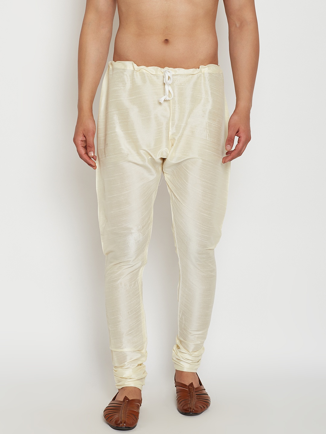 

SOJANYA Men Cream Solid Dupion Silk Pyjamas