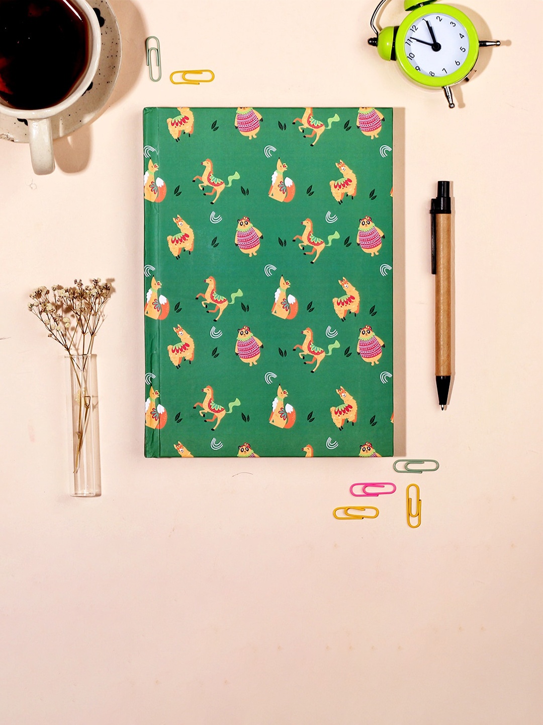 

Happening Hippo Printed Matte Laminated Cover Journal Diary - 222 Pages, Green