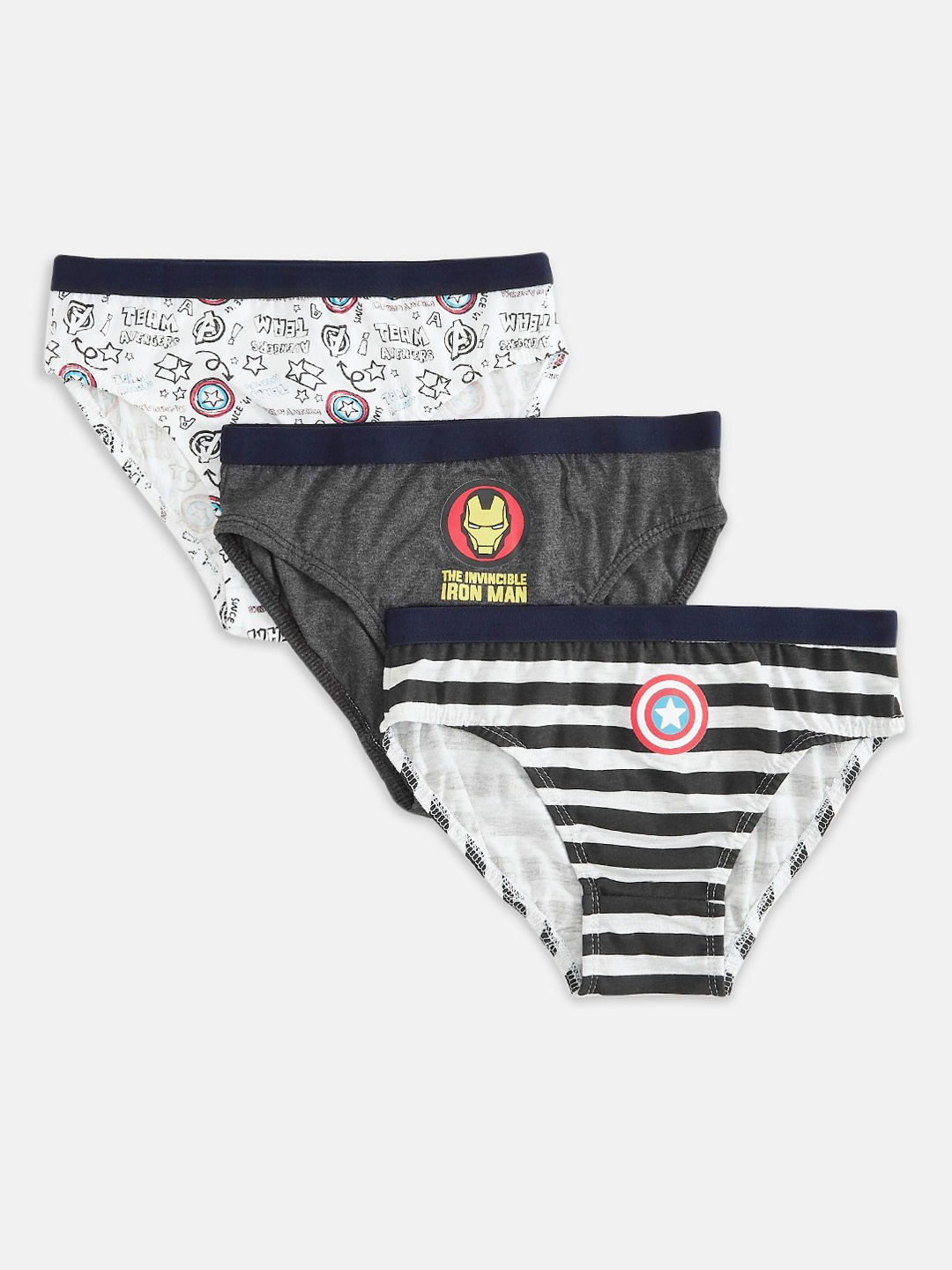 

Pantaloons Junior Boys Pack Of 3 Printed Cotton Briefs 8905500665358, White