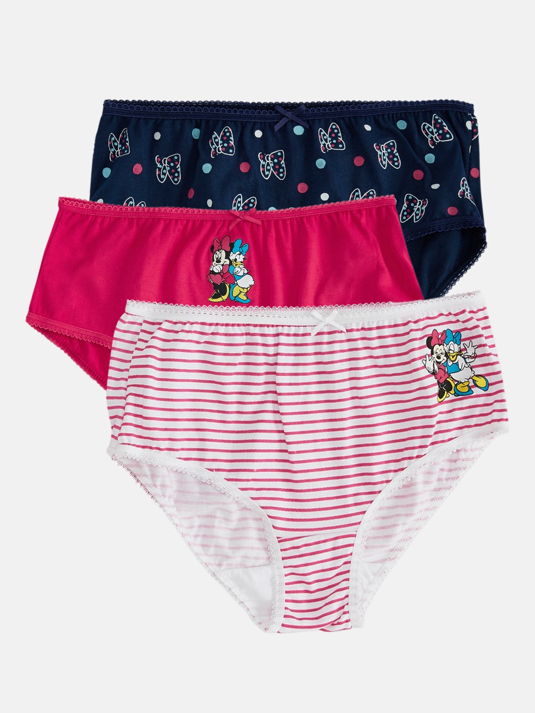

Pantaloons Junior Girls Pack Of 3 Disney Minnie Printed Hipster Briefs 8905500087754, Red