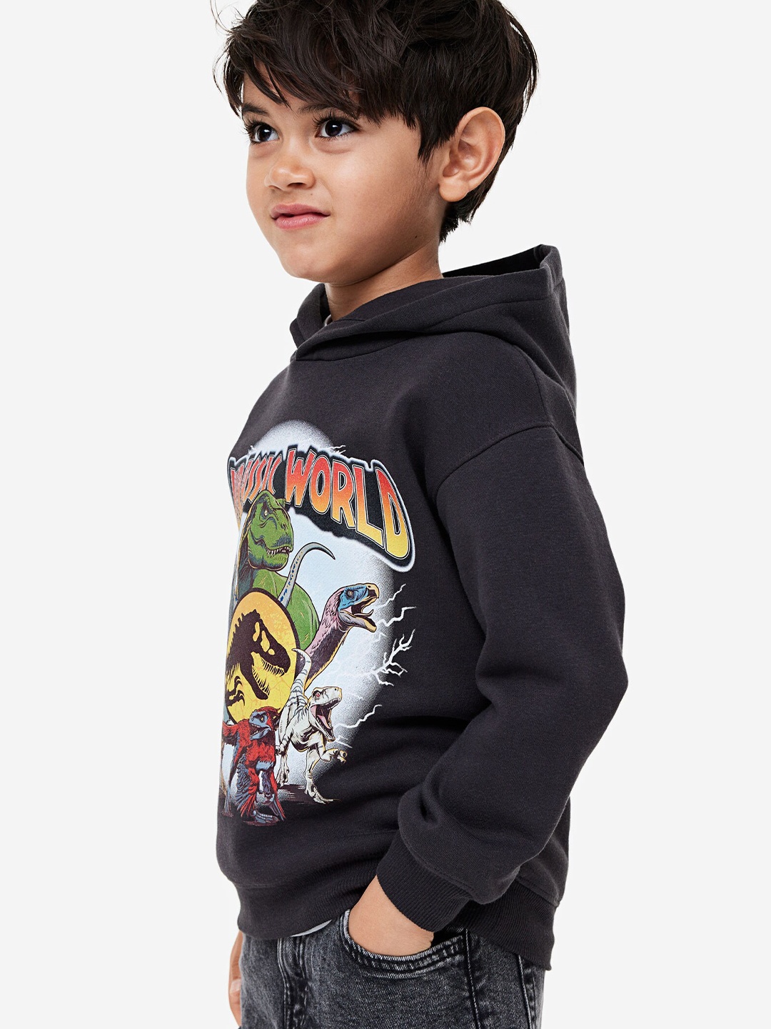

H&M Boys Printed Hoodie, Black