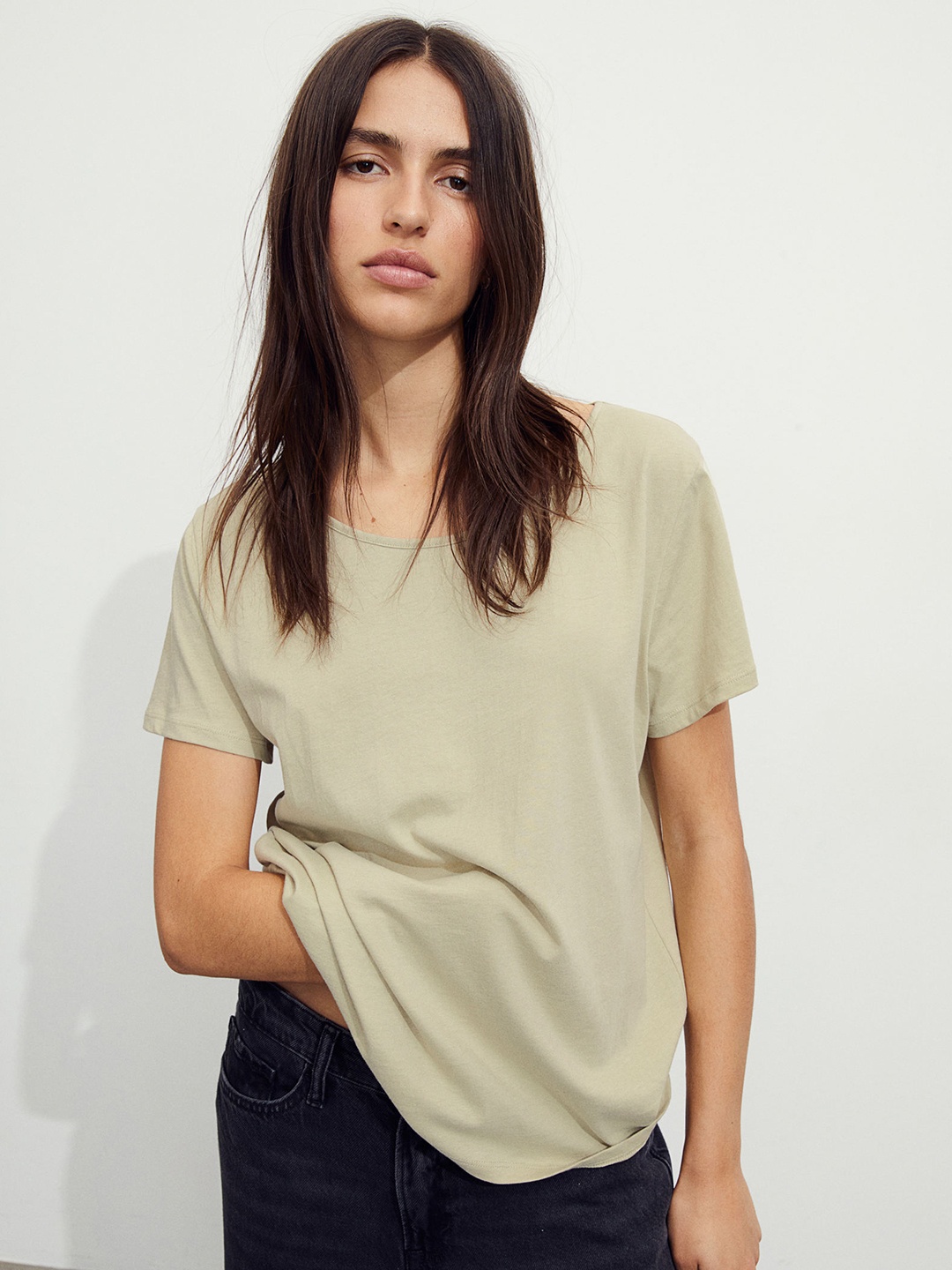 

H&M Pure Cotton T-Shirt, Green