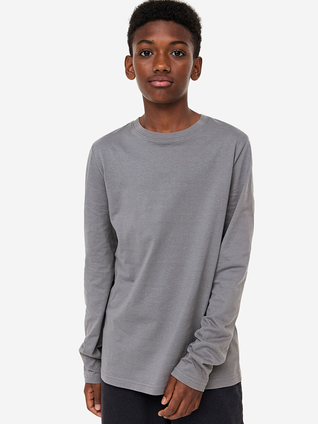 

H&M Boys Pure Cotton 3-Pack Jersey Tops, Grey