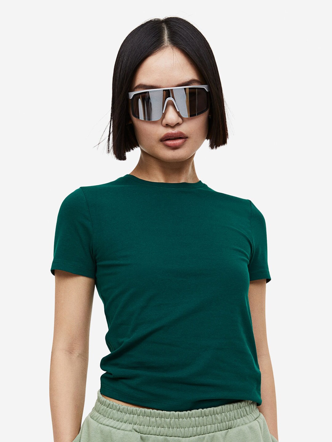 

H&M Fitted T-Shirt, Green