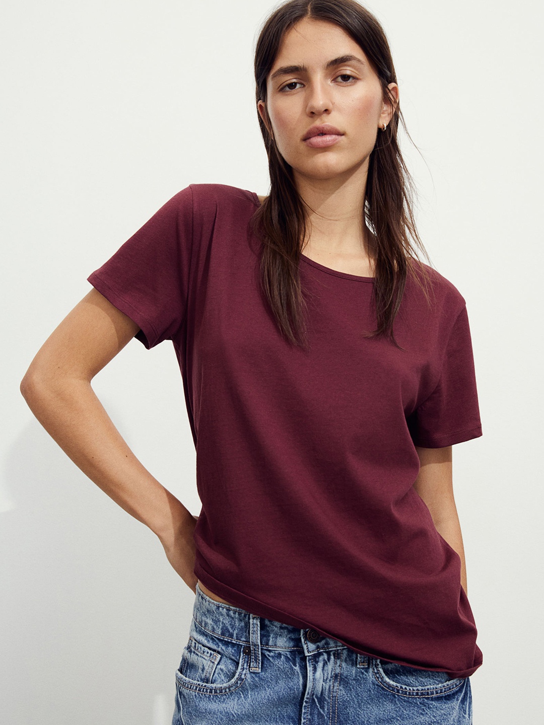 

H&M Pure Cotton T-Shirt, Red