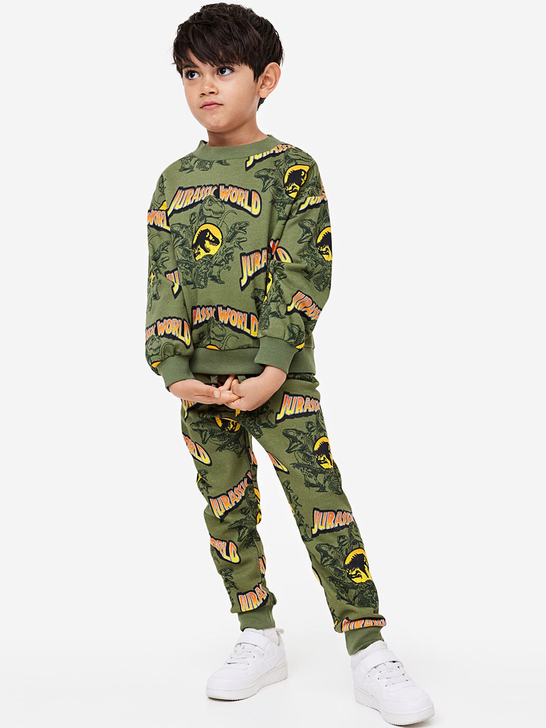 

H&M Boys Printed Joggers, Green