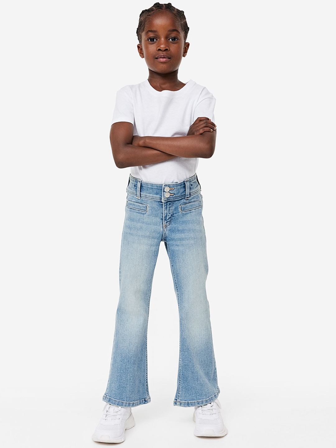 

H&M Girls Superstretch Flared Leg Jeans, Blue