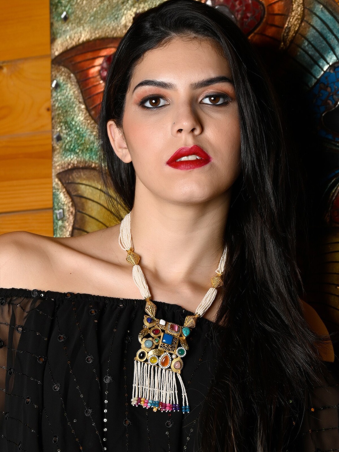 

ODETTE Gold-Plated Beaded Necklace