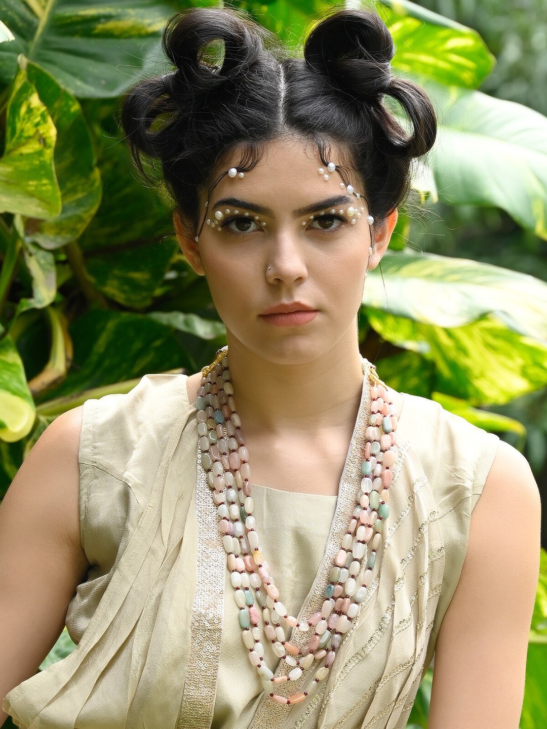 

ODETTE Layered Beaded Necklace, White