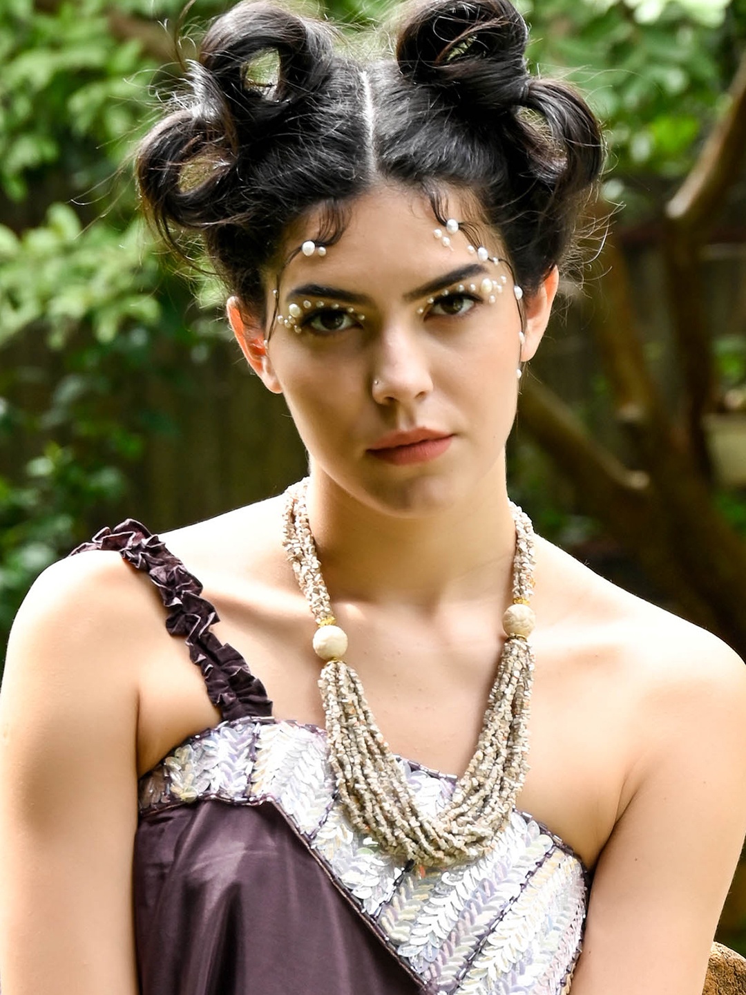 

ODETTE Layered Beaded Necklace, Off white