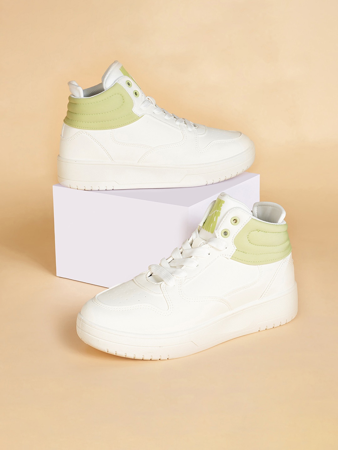 

Forever Glam by Pantaloons Women Colourblocked High-Top Sneakers, White