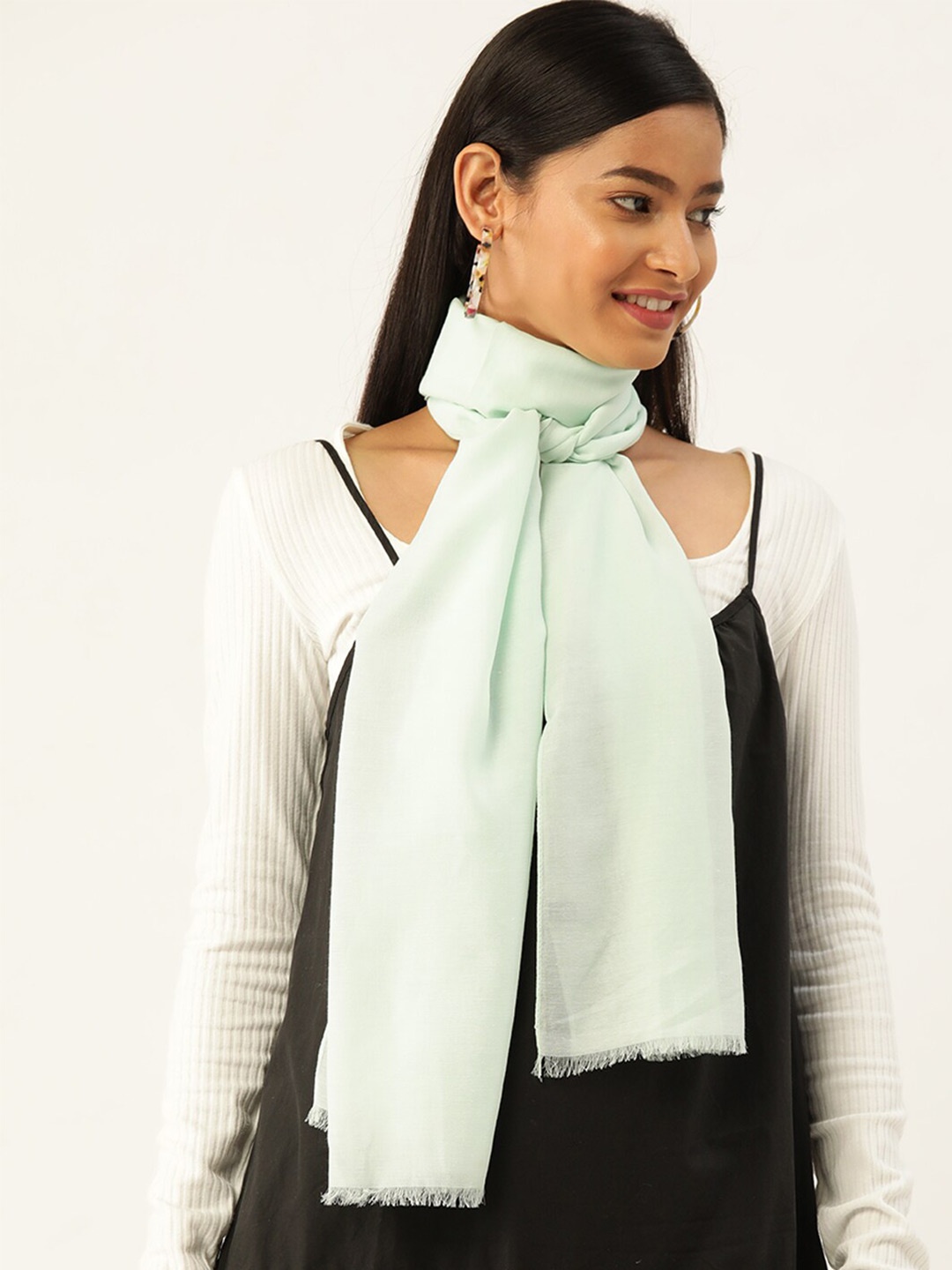 

Trend Arrest Women Frayed Scarf, Green