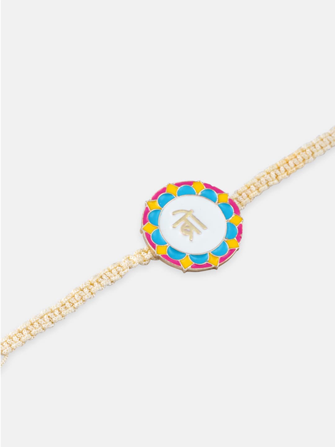 

Tipsyfly Women Round Charm Beaded Rakhi, Cream