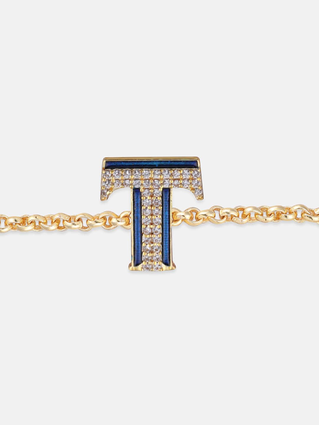 

Tipsyfly Women Crystal & Enamel T Rakhi, Gold
