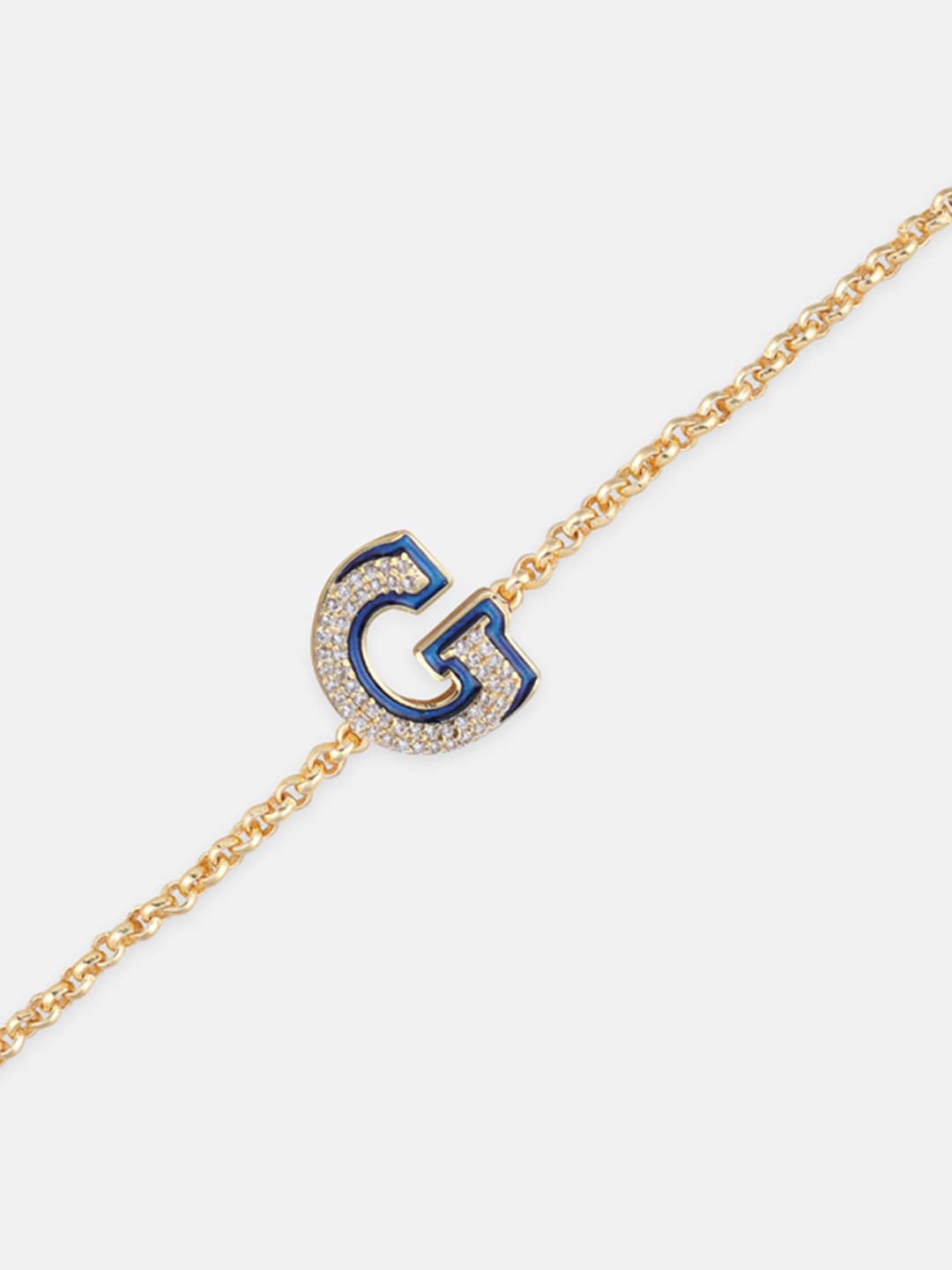 

Tipsyfly Women Crystal & Enamel G Rakhi, Gold