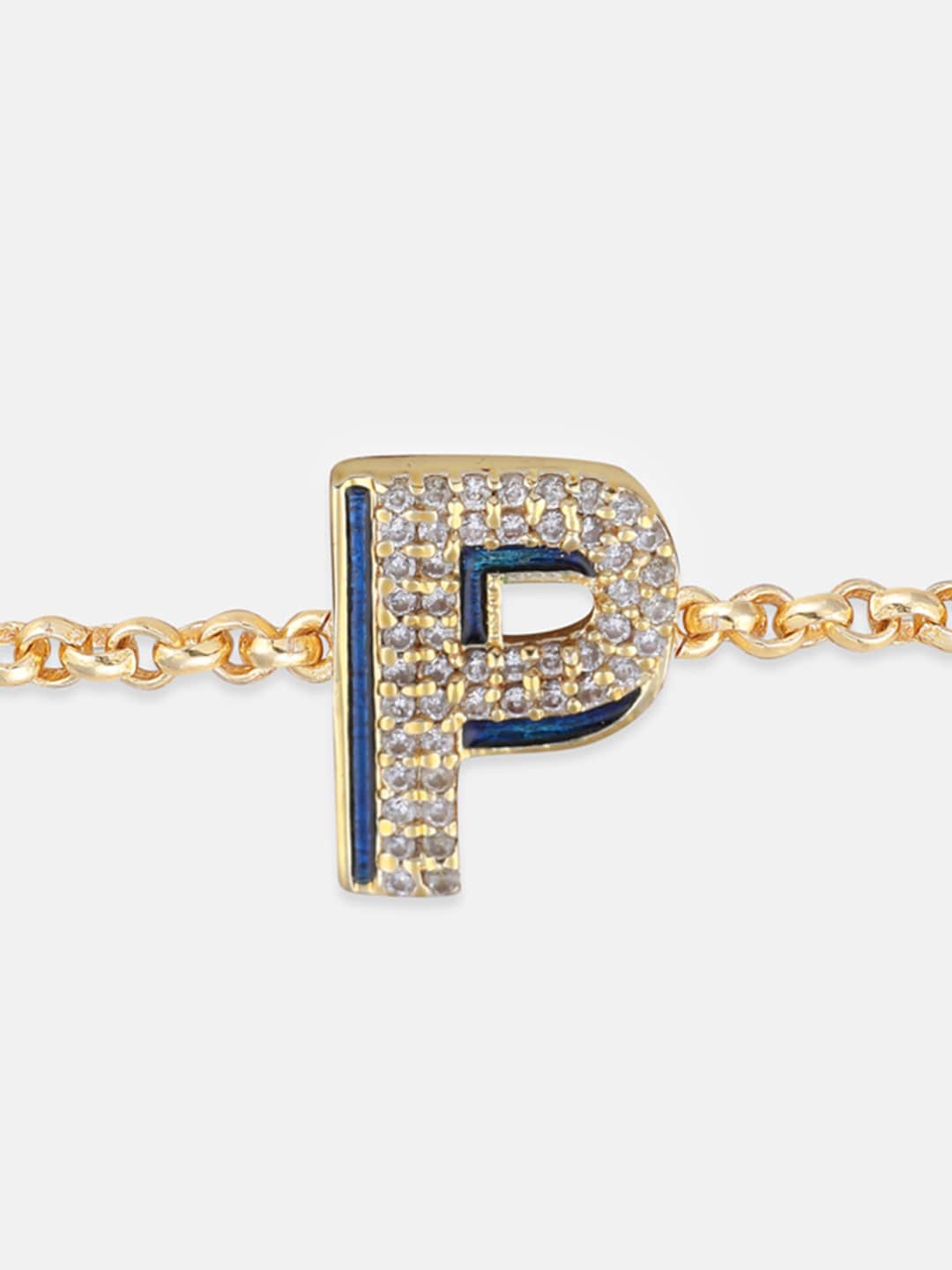 

Tipsyfly Gold-Plated P Letter Charm Rakhi