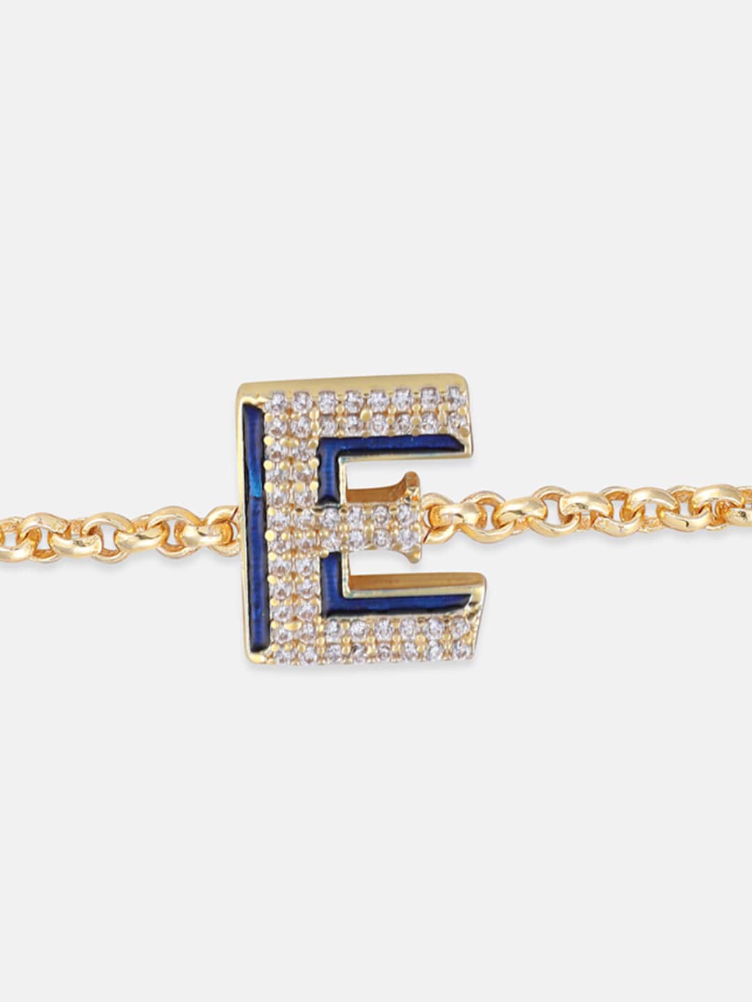 

Tipsyfly Women Gold-Plated Stones & Enamel E Rakhi