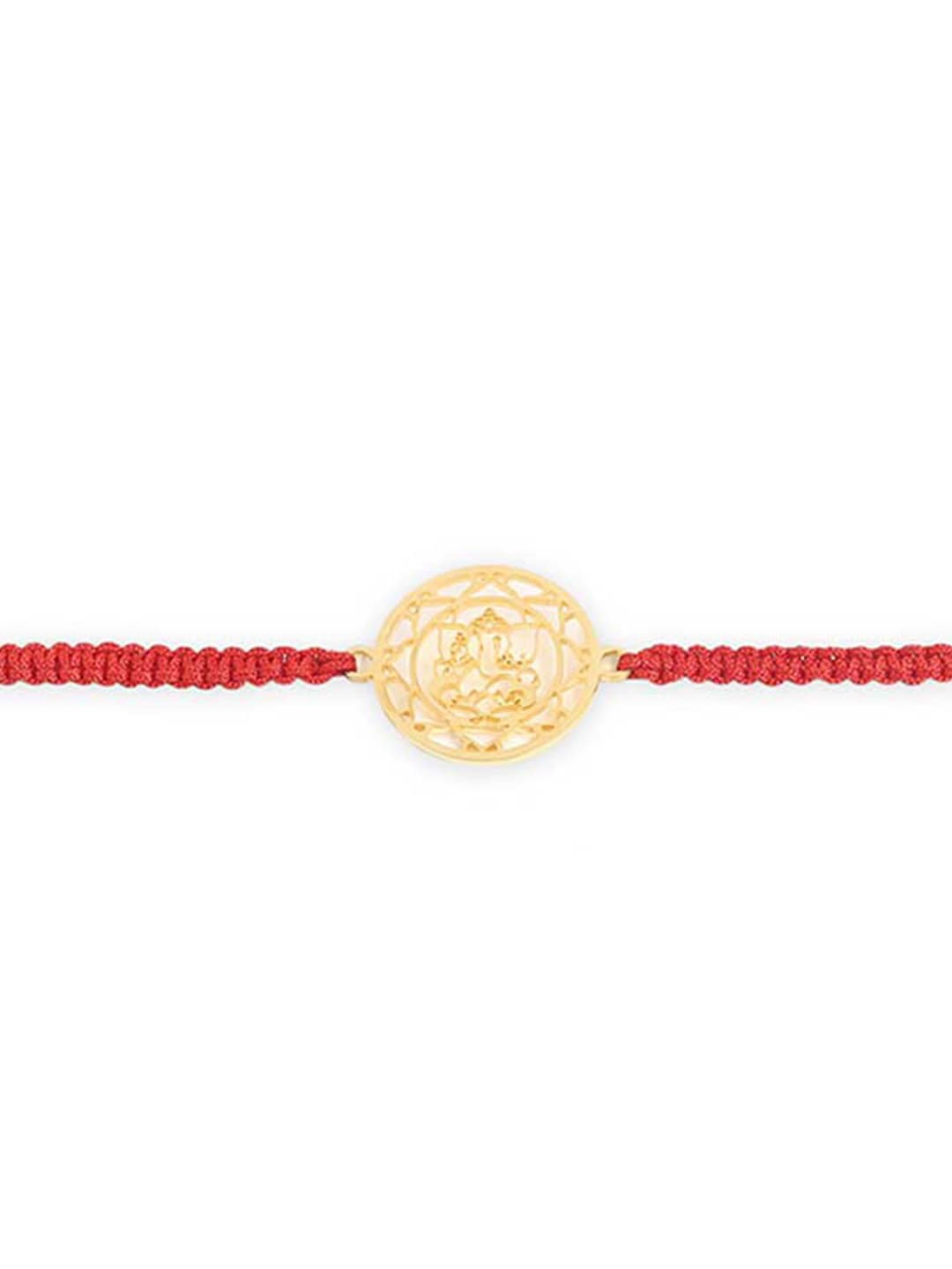 

Tipsyfly Round Ganesha Charm Rakhi, Red