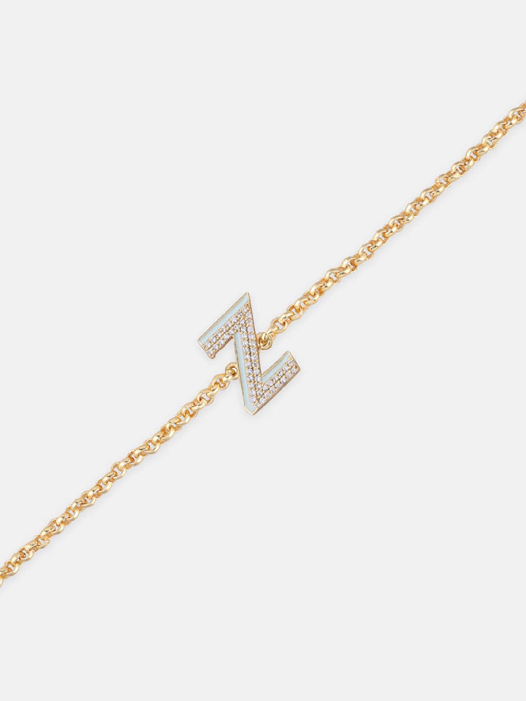 

Tipsyfly Women Gold-Plated Stones & Enamel Z Rakhi